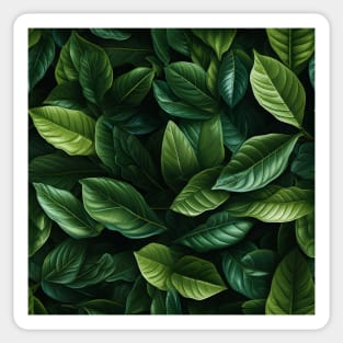 Green Leaves Pattern 10 Sticker